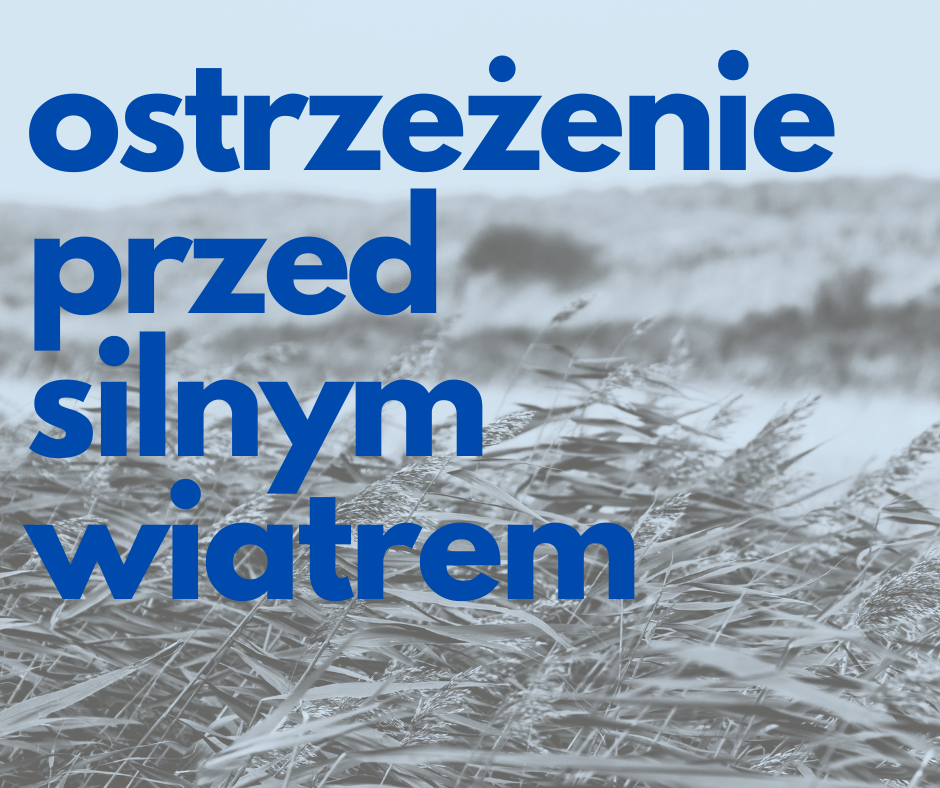 ostrzeżenie przed silnym wiatrem (mat. UM Cieszyn)